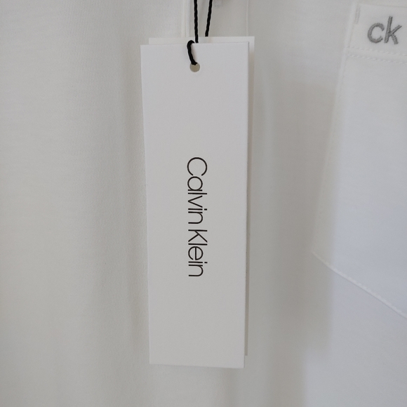 NWT Calvin Klein Liquid Touch Polo T-Shirt Size Large Cotton White - Picture 11 of 13